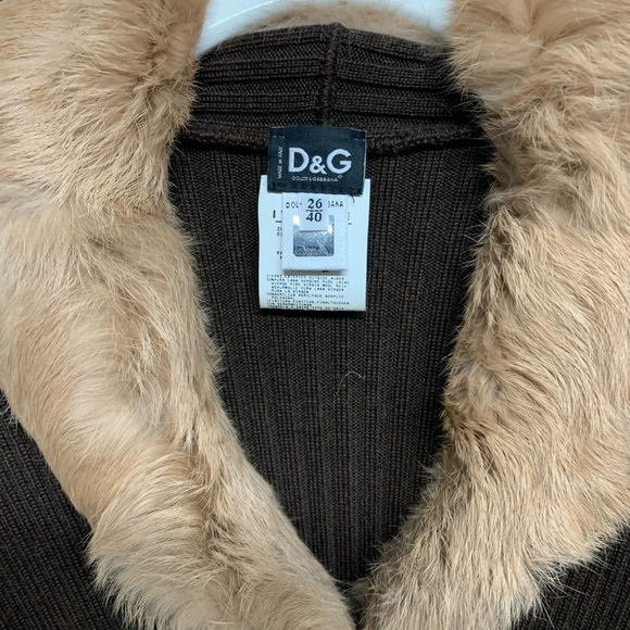 Dolce & Gabanna D&G fur trim Duster Cardigan - Picture 1 of 10